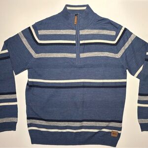 Men's Classic Blue Striped Zip-Up Sweater by Wayne Gretzky Size Medium